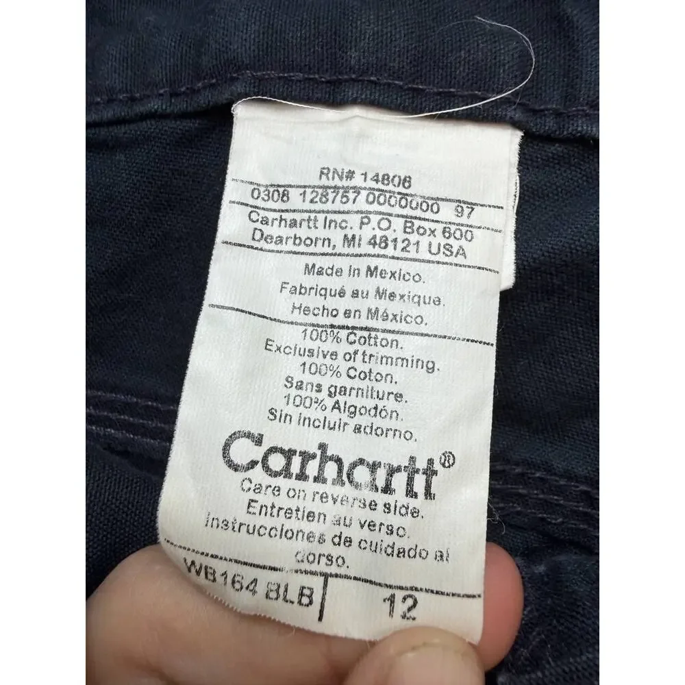 Carhartt Men's Cargo Shorts Navy Blue Size 12 Cotton Work Utility